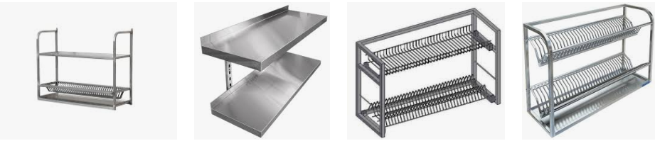 Полки навесные нержавеющие для посуды